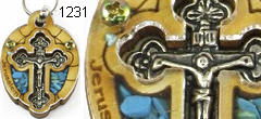 מחזיקי מפתחות הנוצרי בשילוב יציקת מתכת צלב ישו