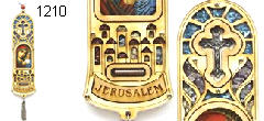 Амулет подарок с иконой на выбор + Распятие Христа из металла. Содержит Святую Землю из Иерусалима, 